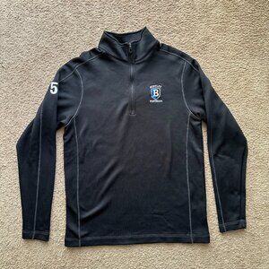 Nike Golf Sweater Mens Large Mock Neck 1/4 Zip Black Pullover Bentley Football